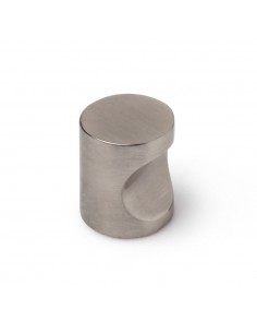 Pomo para mueble, modelo 718, de zamak con acabado níquel satinado, ø18 mm