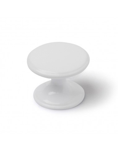 Pomo para mueble, modelo 756, de zamak con acabado blanco, ø33 mm