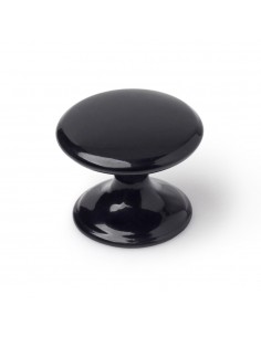 Pomo para mueble, modelo 756, de zamak con acabado negro, ø33 mm