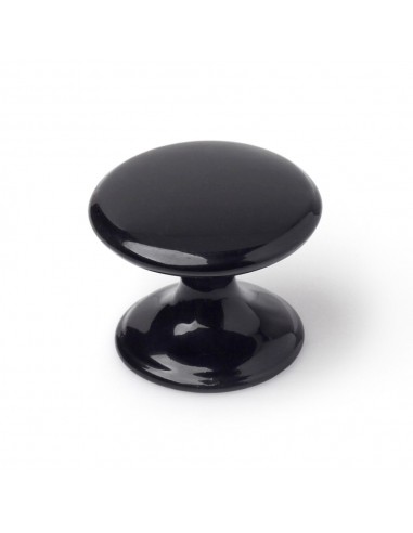 Pomo para mueble, modelo 756, de zamak con acabado negro, ø33 mm