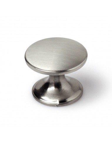 Pomo para mueble, modelo 756, de zamak con acabado níquel satinado, ø32 mm