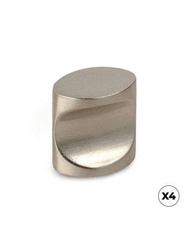 Pomo para mueble, modelo 719, de zamak con acabado níquel satinado, ø17 mm, blíster 4 uds