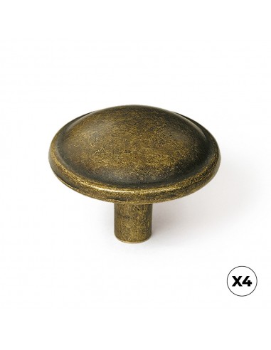 Pomo para mueble, modelo 3118, de zamak con acabado cuero viejo, ø32 mm, blíster 4 uds