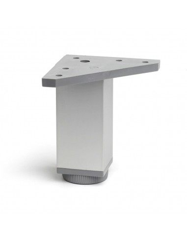 Pata cuadrada, modelo 404, de aluminio con acabado anodizado mate, 40 x 40 x 100 mm