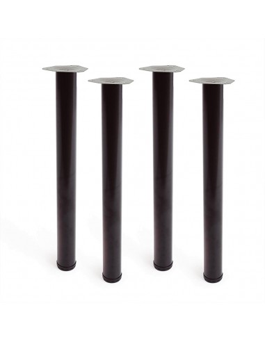 Pata cilíndrica de mesa, modelo 4406, de acero en color negro, ø60 x 710 mm, 4 uds