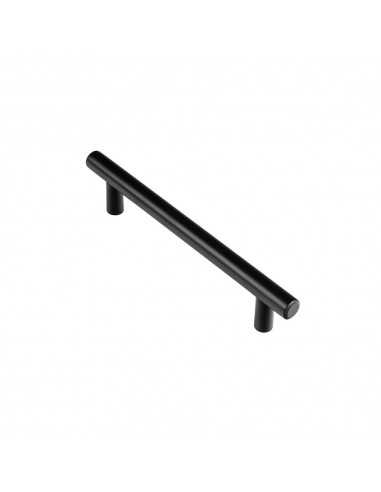 Tirador de mueble tipo asa, modelo 891h, de acero inoxidable con acabado negro mate, 128 mm