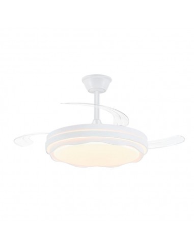 Ventilador de techo led cct, 3 aspas retráctiles 60 w, 6600 im, blanco, aspas ø106 cm, plafón ø15 cm, altura 30,5 - 40,5 cm