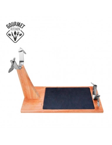 Jamonero top line madera de caucho con base cerámica 43,8 x 19,5 x 30,5 cm