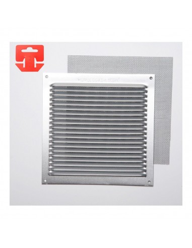 Rejilla con mosquitera. aluminio 0.6 natural 170x170mm (g)