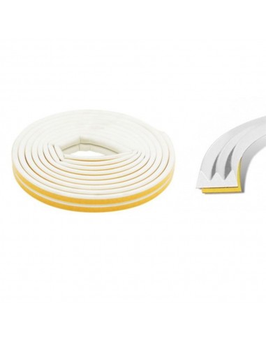 Burlete caucho tipo e blanco 9 mm x 6 m