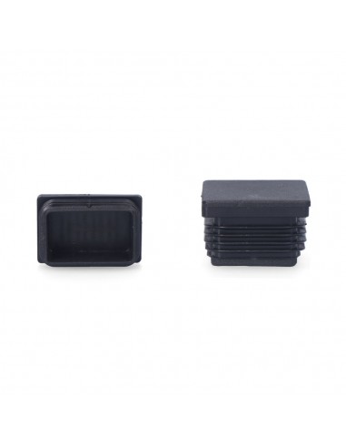Contera interior rectangular con aleta, 80 x 20 mm, negra