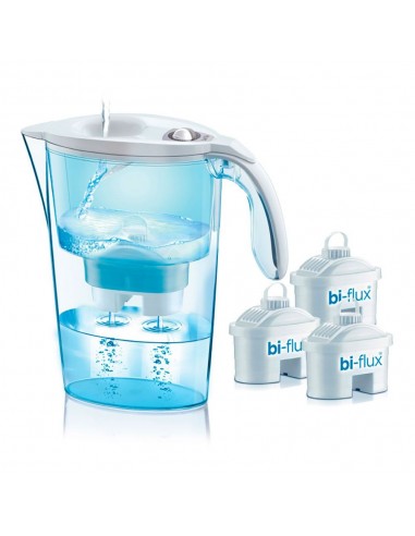 Kit jarra laica stream 2,3l blanca + 3 filtros bi-flux j9047ws