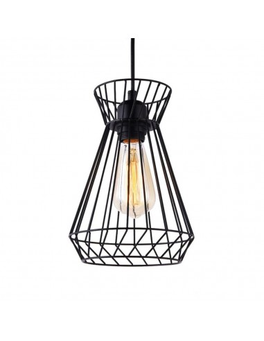 Lámpara de techo metalica e27 60w color negro ø19 x 26 x 130 cm
