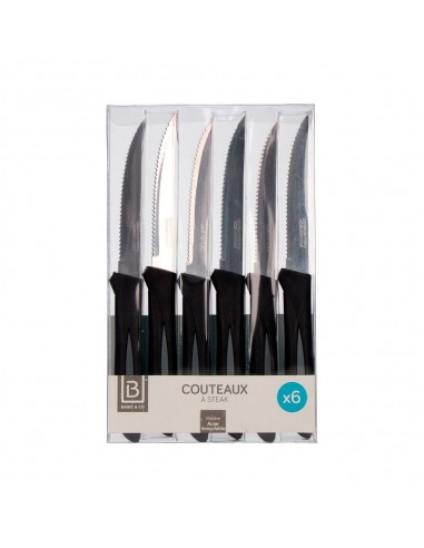 Cuchillos para carne inoxidables 21 cm colores surtidos 6 uds