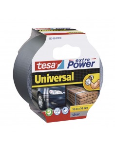 Cinta americana extra power universal. 10m x 50mm plata tesa