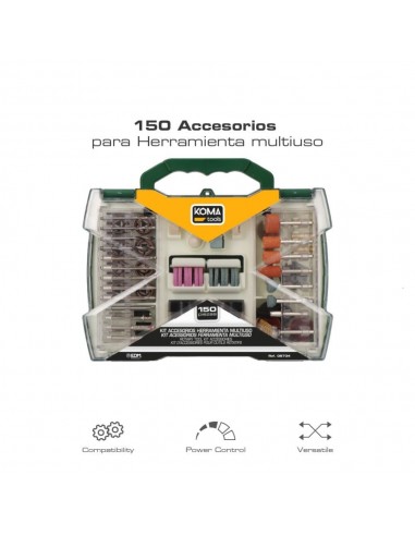 Accesorios para multiherramienta rotativa, set 150 piezas