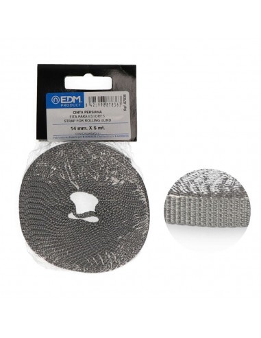 Cinta persiana gris 14 mm x 5 m