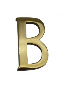 Letra b latón pulido 10cm fijación invisible edm