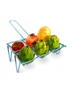 Parrilla para verduras con acabado zincado, capacidad 6 piezas, 26 x 8,5 x 17,5 cm