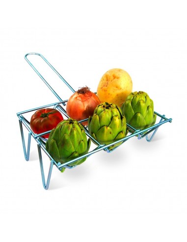 Parrilla para verduras con acabado zincado, capacidad 6 piezas, 26 x 8,5 x 17,5 cm