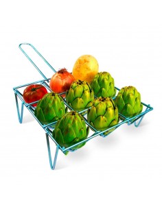 Parrilla para verduras con acabado zincado, capacidad 9 piezas, 26 x 8,5 x 26 cm