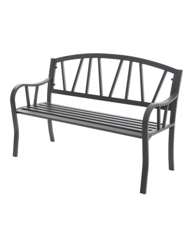Banco de hierro para exterior, 123 x 53 x 86 cm, antracita