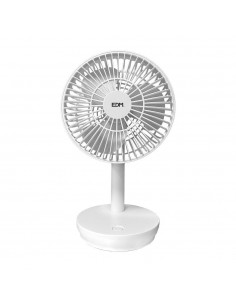 Ventilador de sobremesa recargable blanco 5w, 31,6 db, aspas: ø14,5 cm 17 x 13 x 26 cm